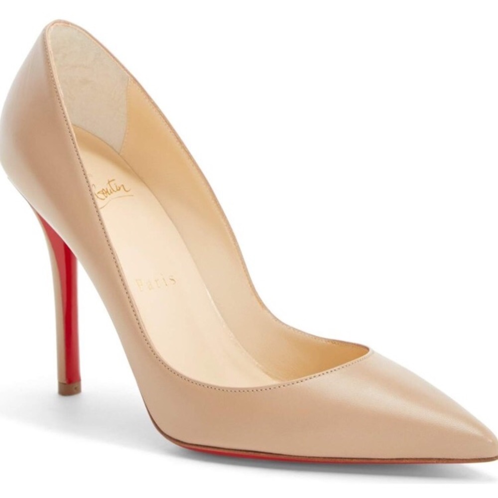 Christian Louboutin Apostrophy 100 38 8B NWT NEW Nude kid leather RETAILS $965+ - Picture 2 of 10